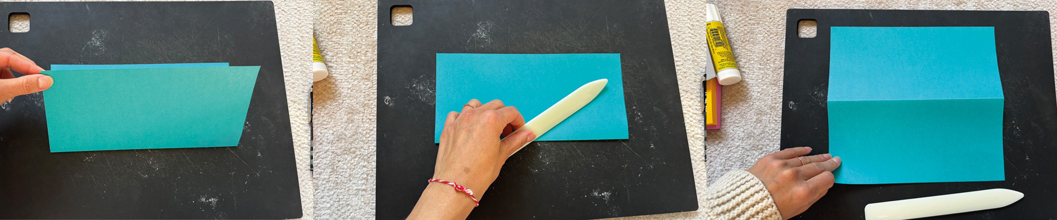 Folding a square sheet of paper in half